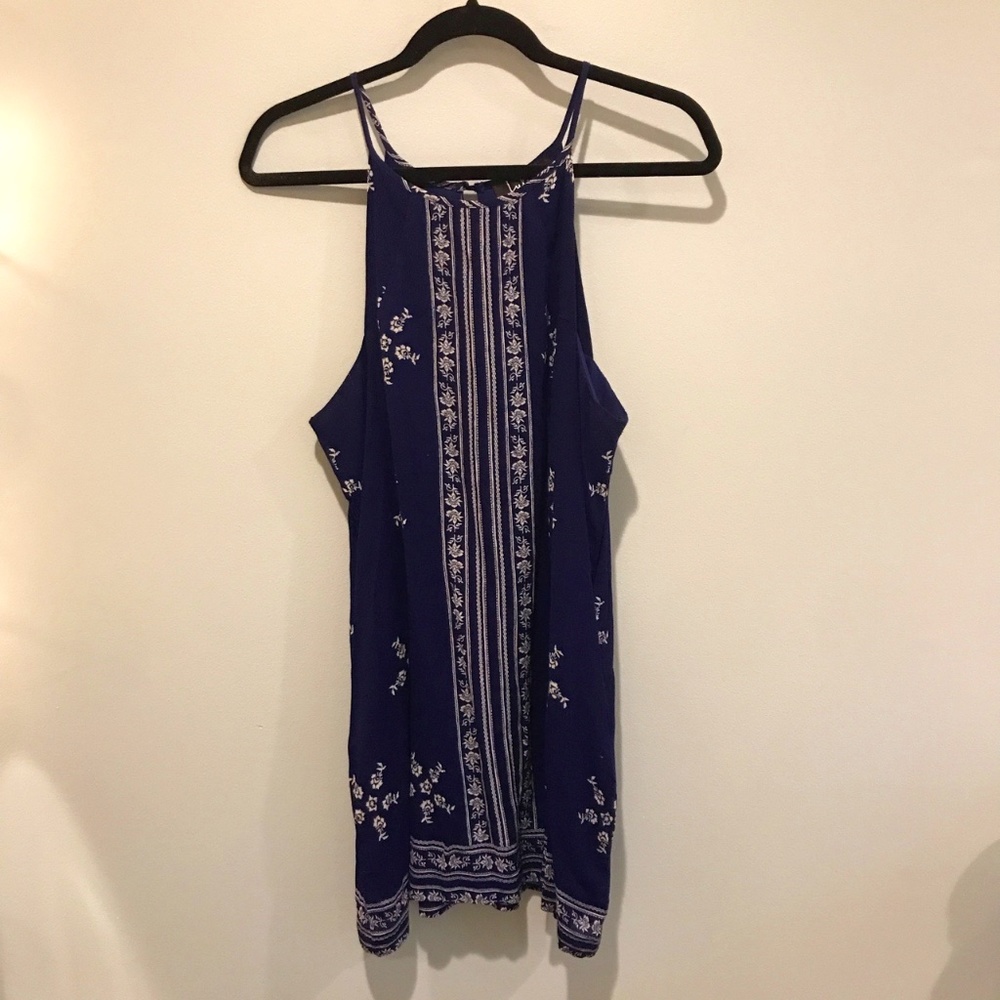 Blue and White Pocket Dress